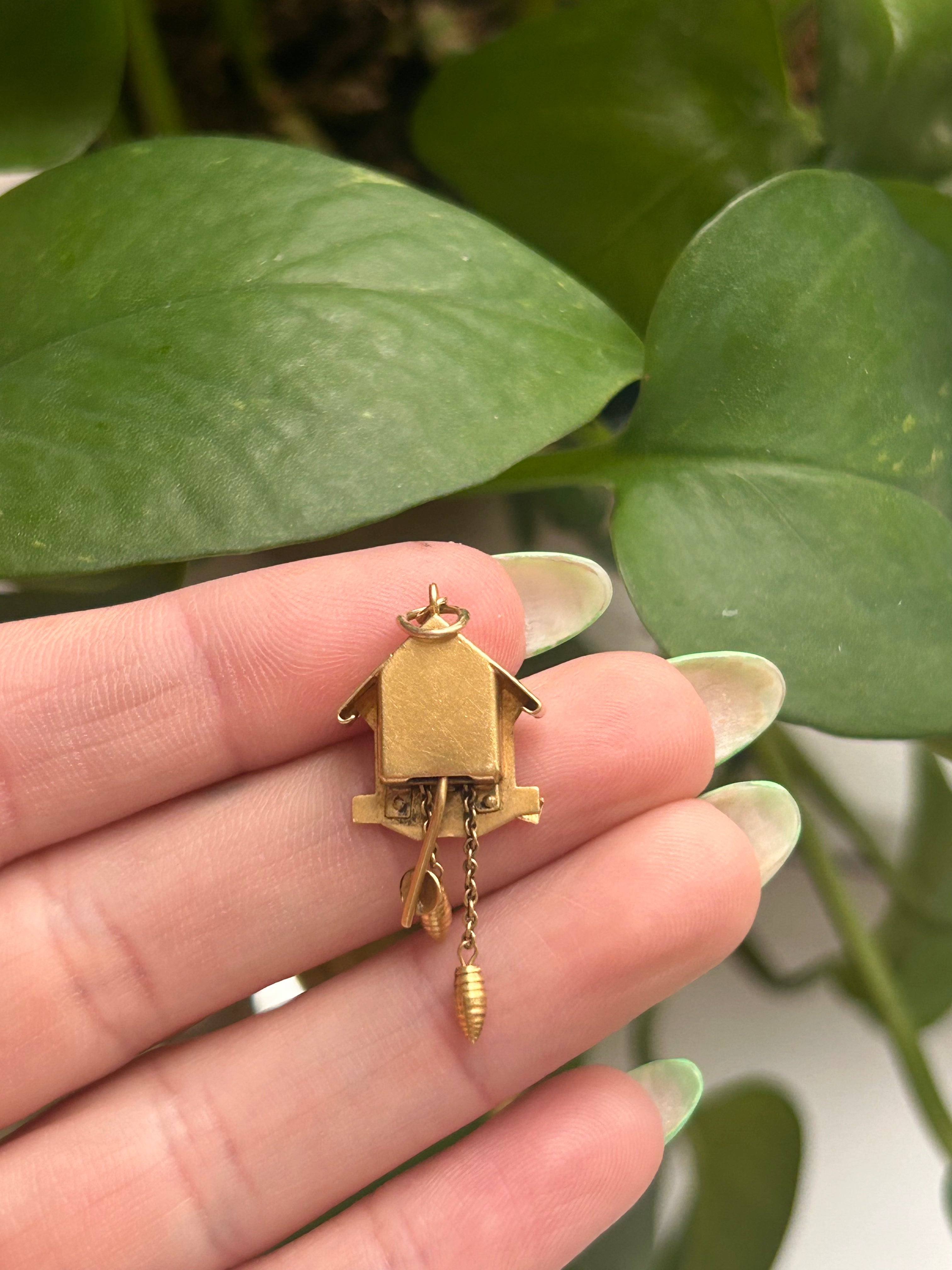 Birdhouse Clock Charm