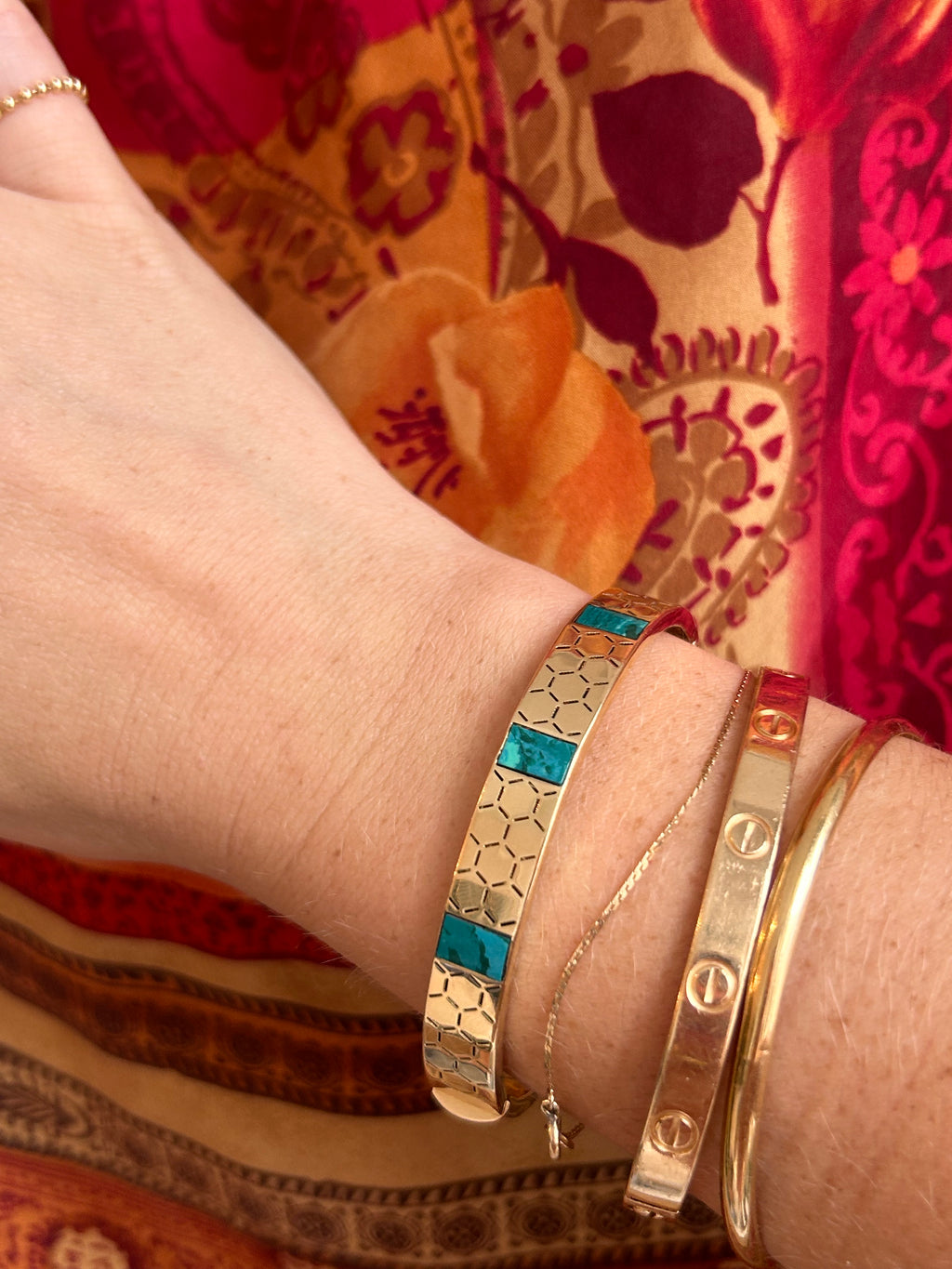 Honeycomb Turquoise Bangle