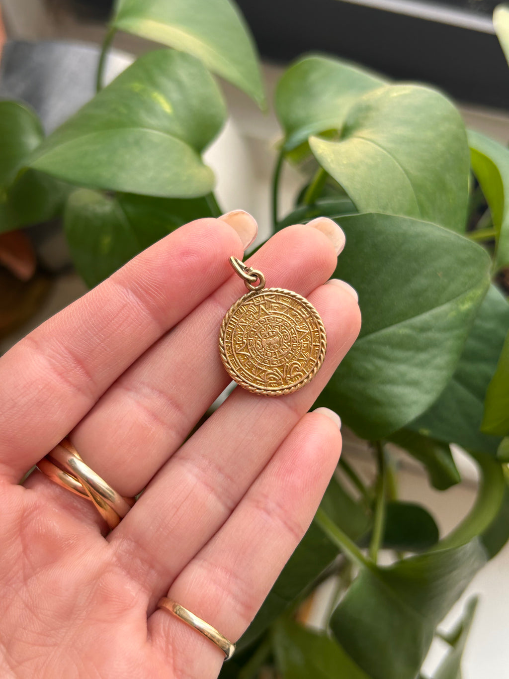 Aztec Calendar Medallion