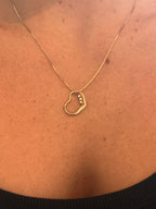 Open Heart Three Diamond Charm