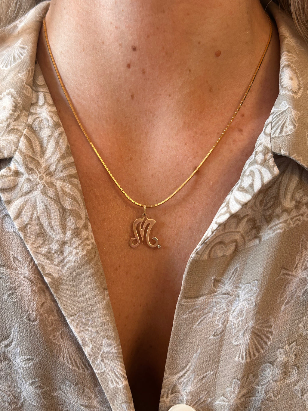 Cursive M charm