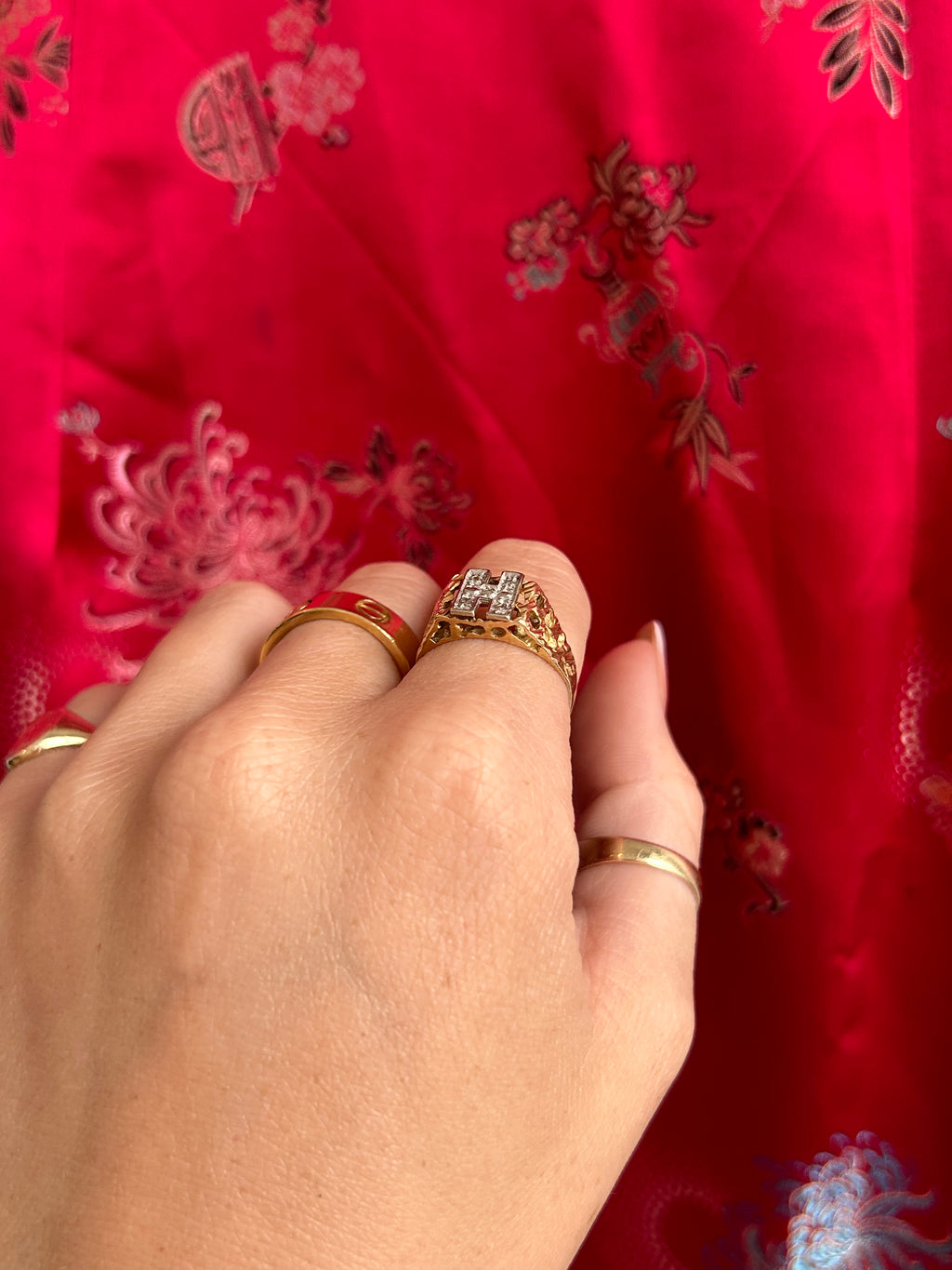 Diamond H Ring