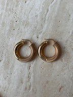 Textured Shiny Chubby Hoops