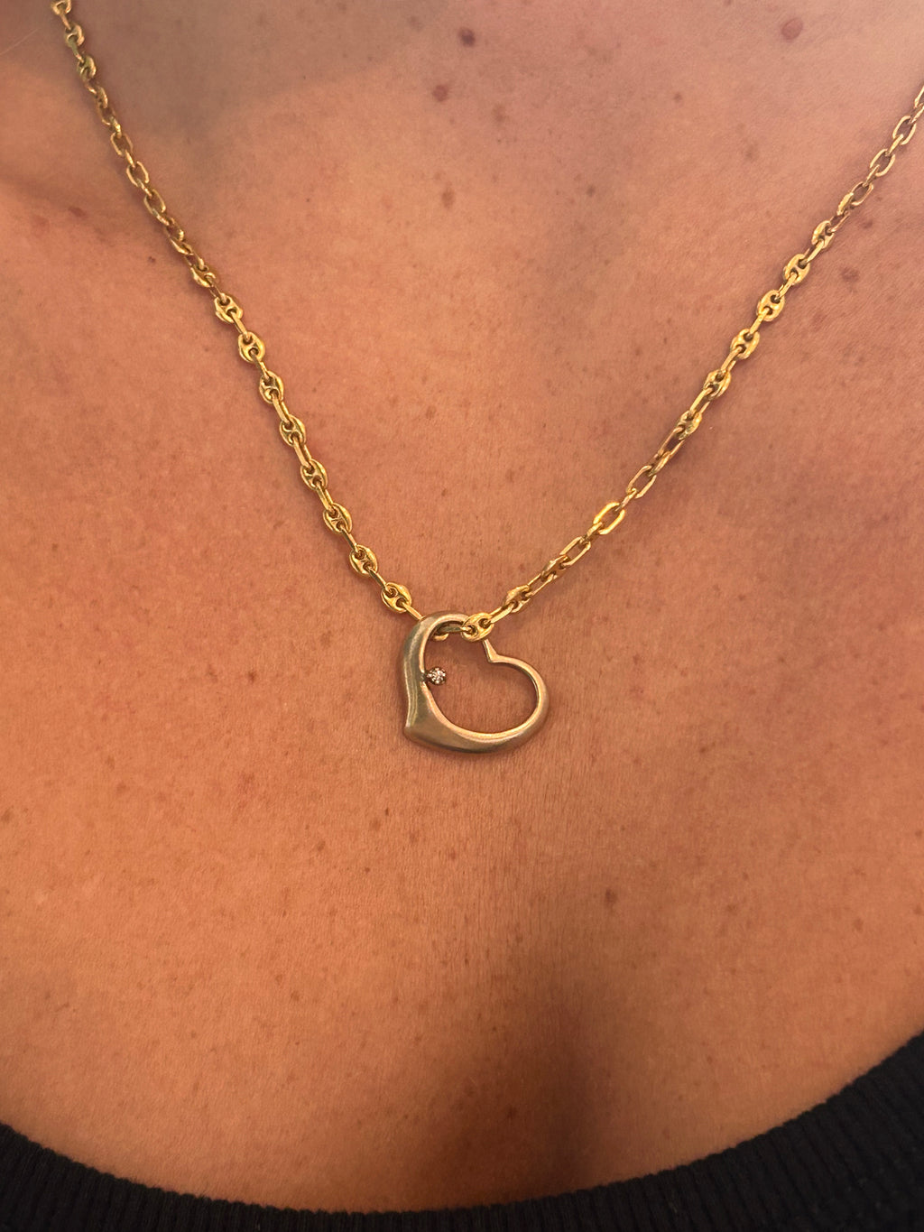 Open Heart Diamond Charm