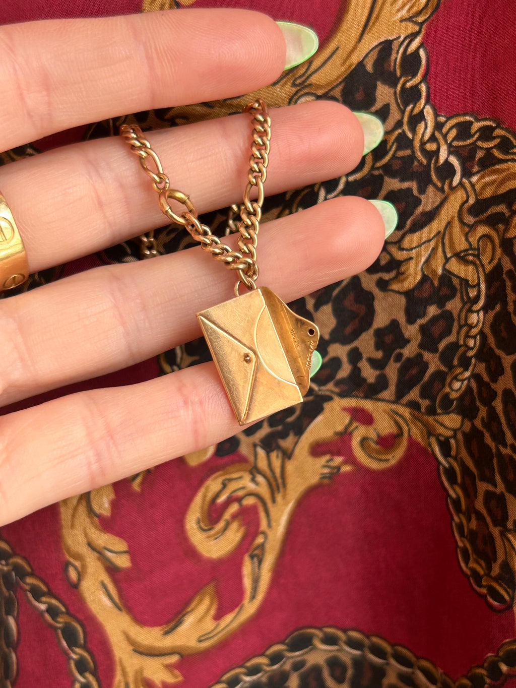 Solid Figaro Letter Charm Bracelet