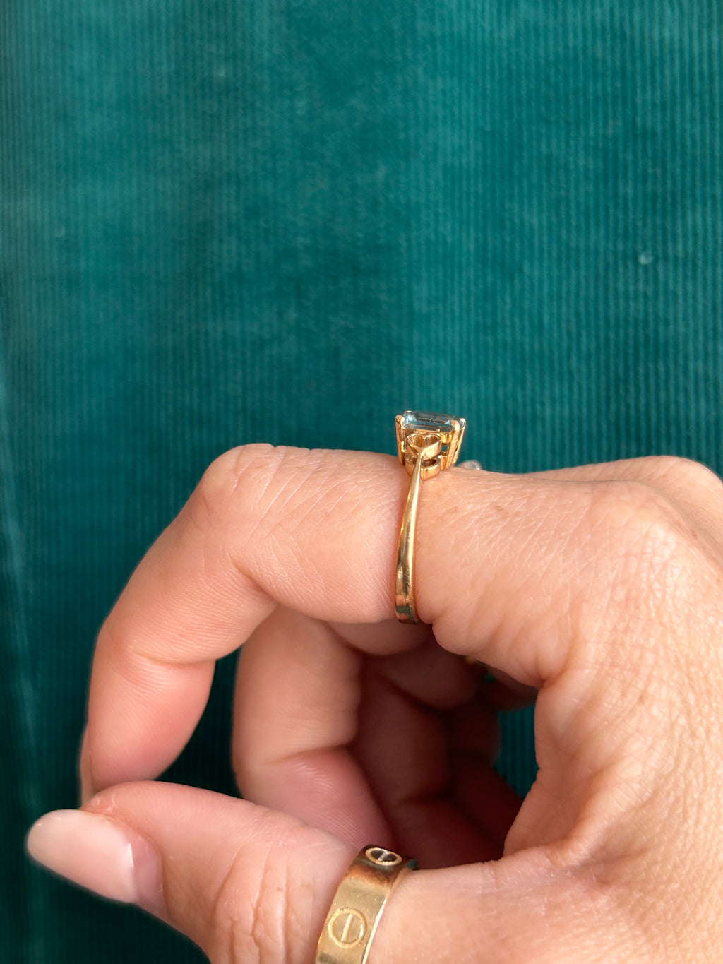 Aquamarine Heart Ring