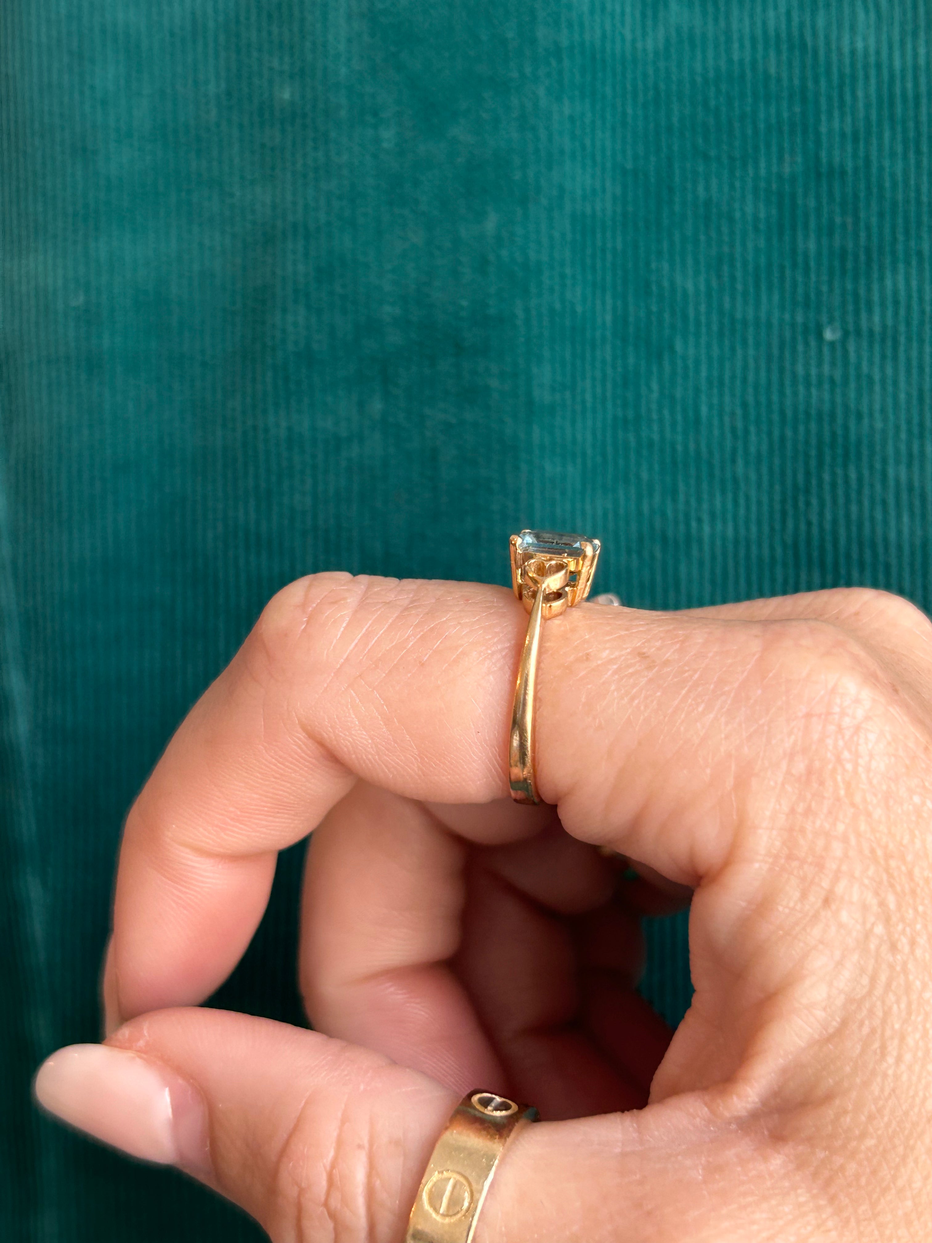 Aquamarine Heart Ring