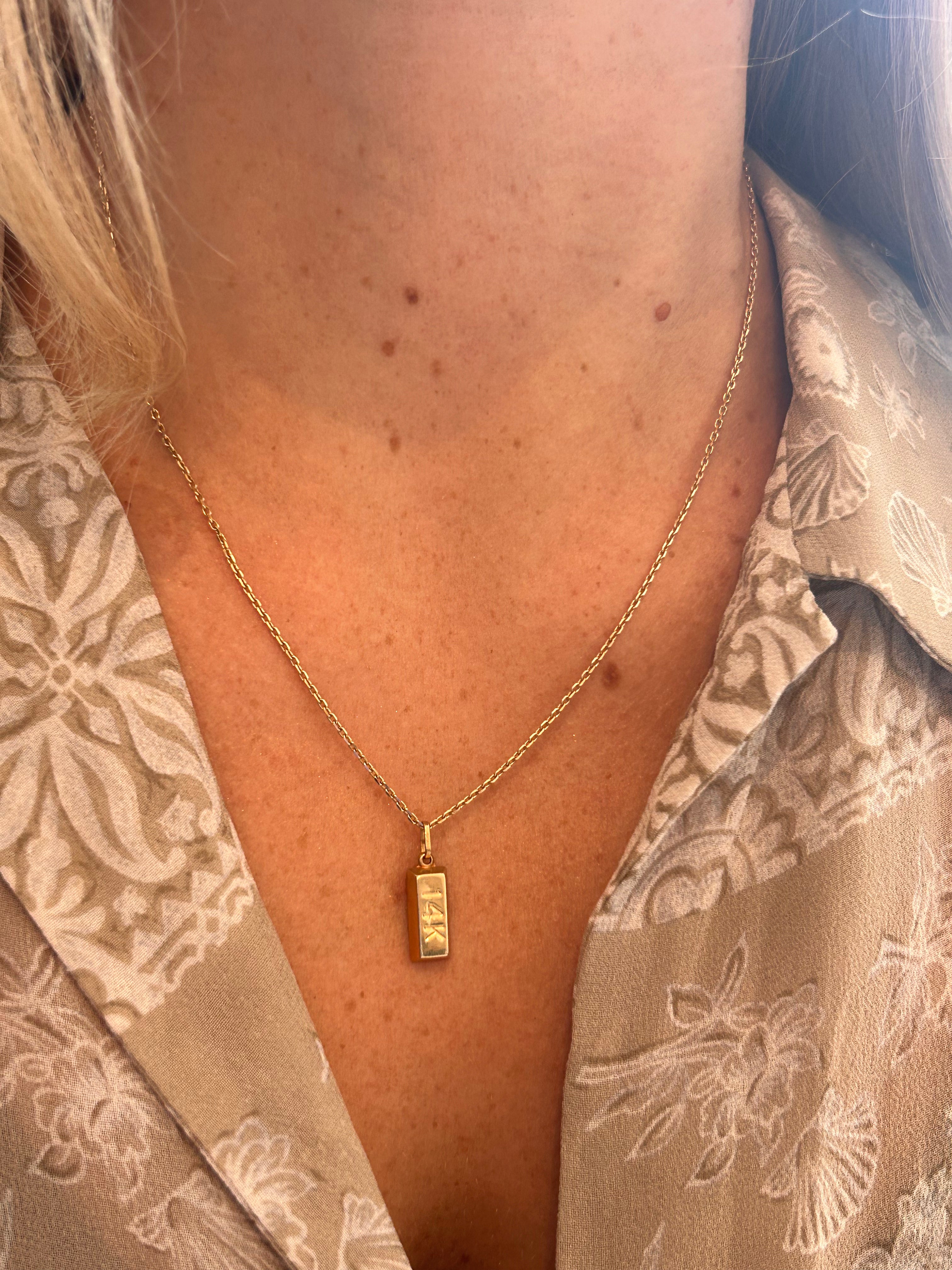 Mini 14k Bar Charm