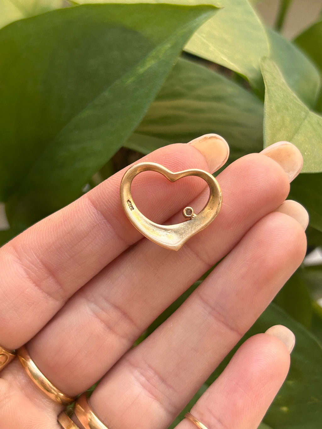 Open Heart Diamond Charm