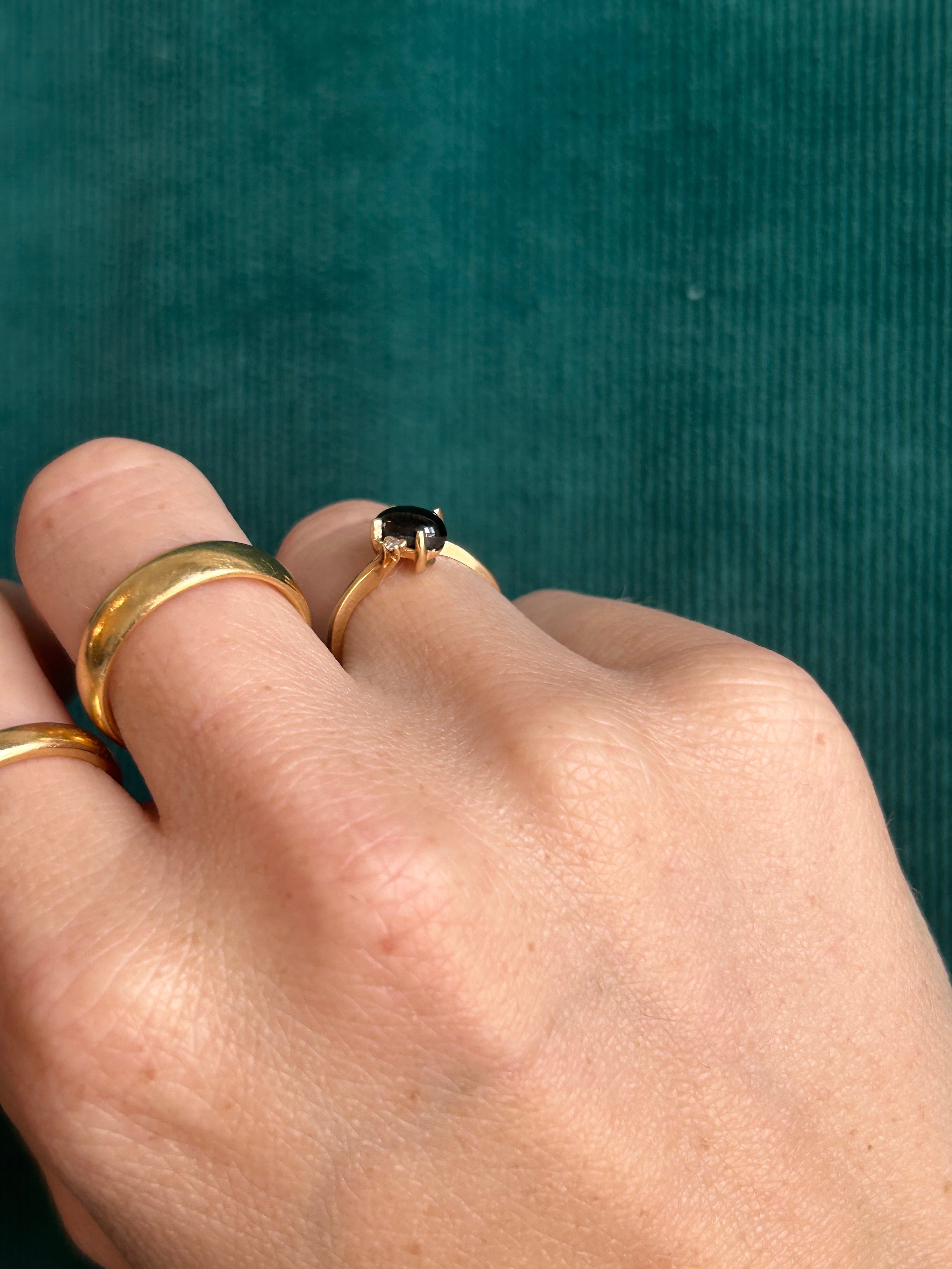 Star Sapphire Diamond Band