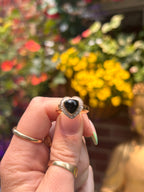 Onyx Diamond Heart Ring