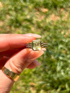Green Sapphire Two Tone Ring
