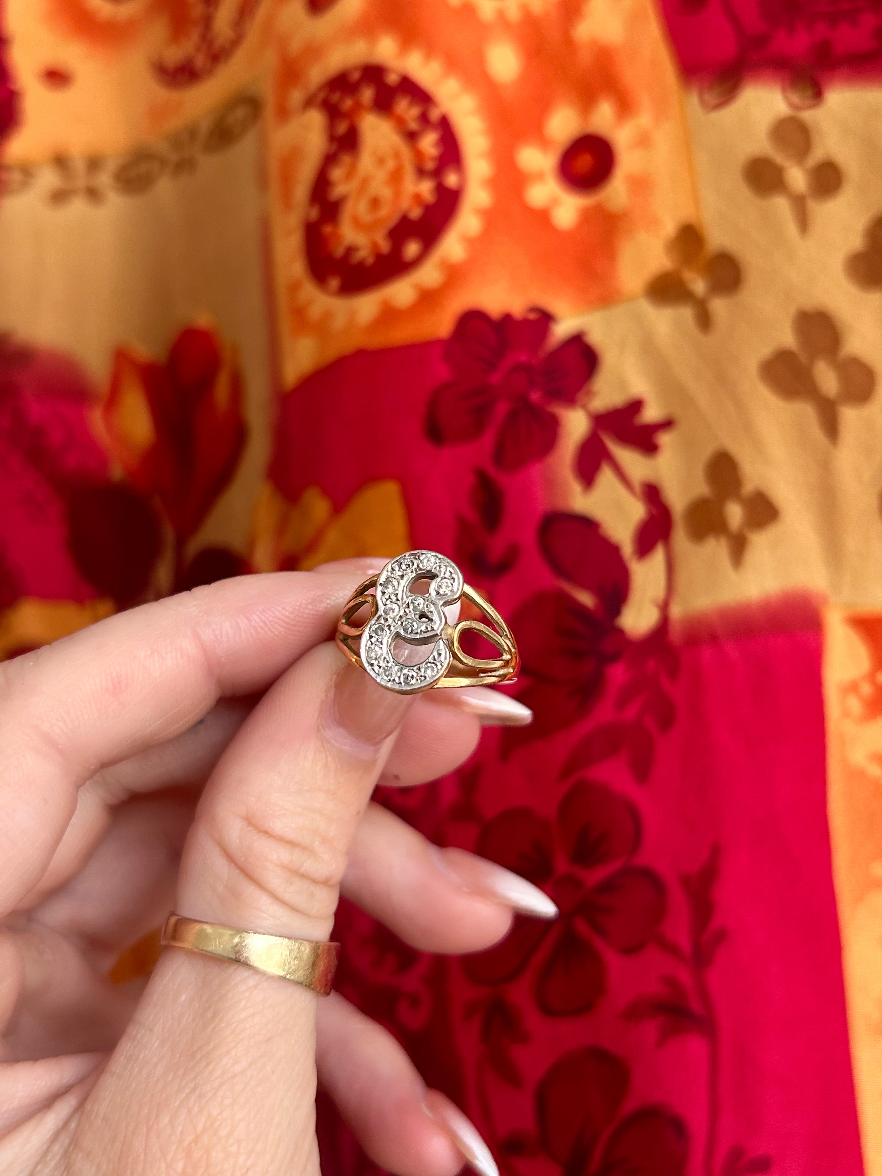 Diamond E Ring