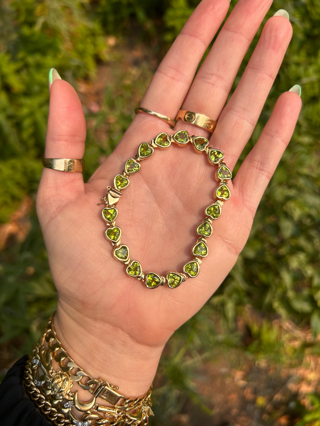 Peridot Heart Bracelet