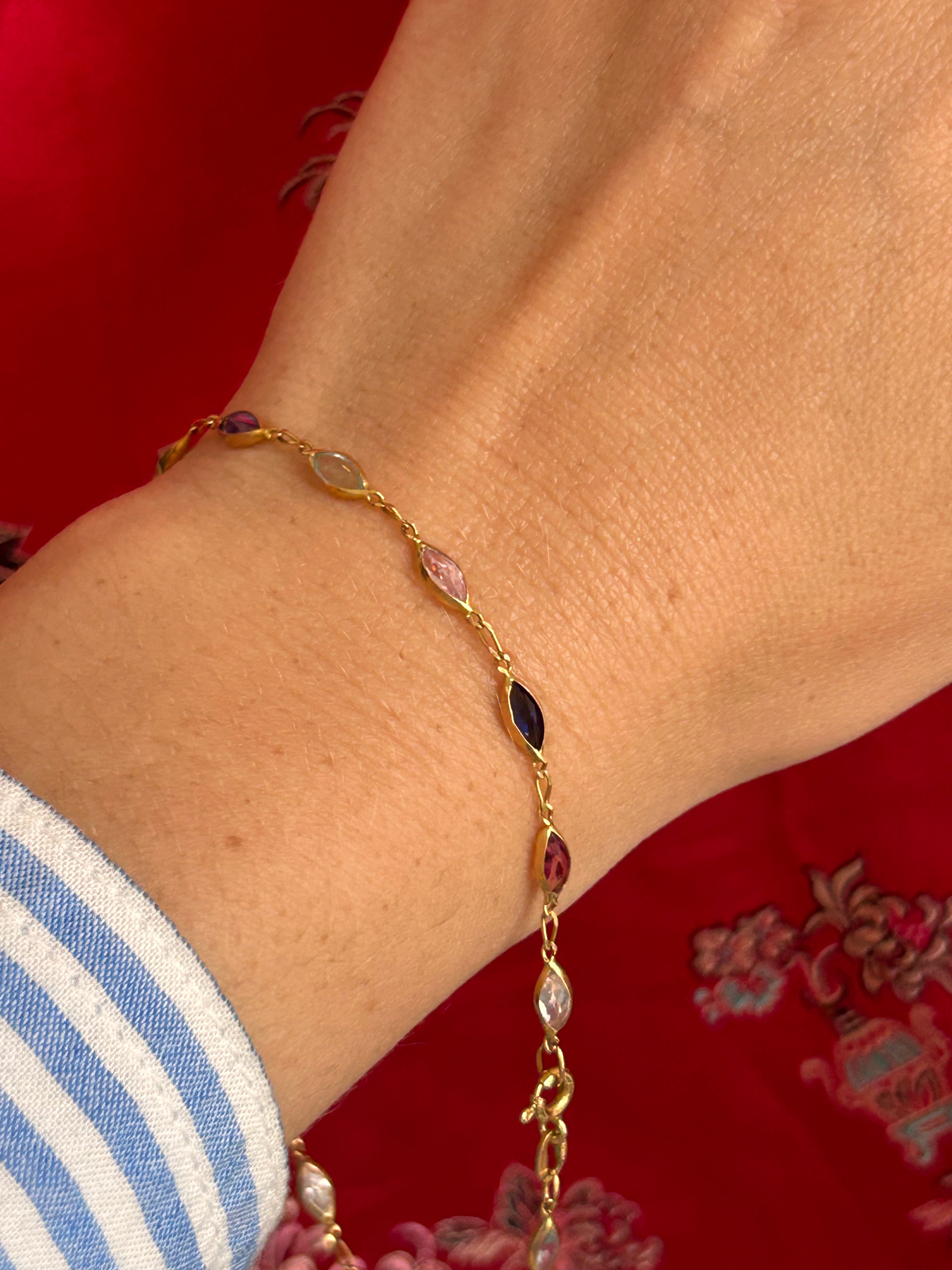 Dainty Gemstone Bracelet or Anklet