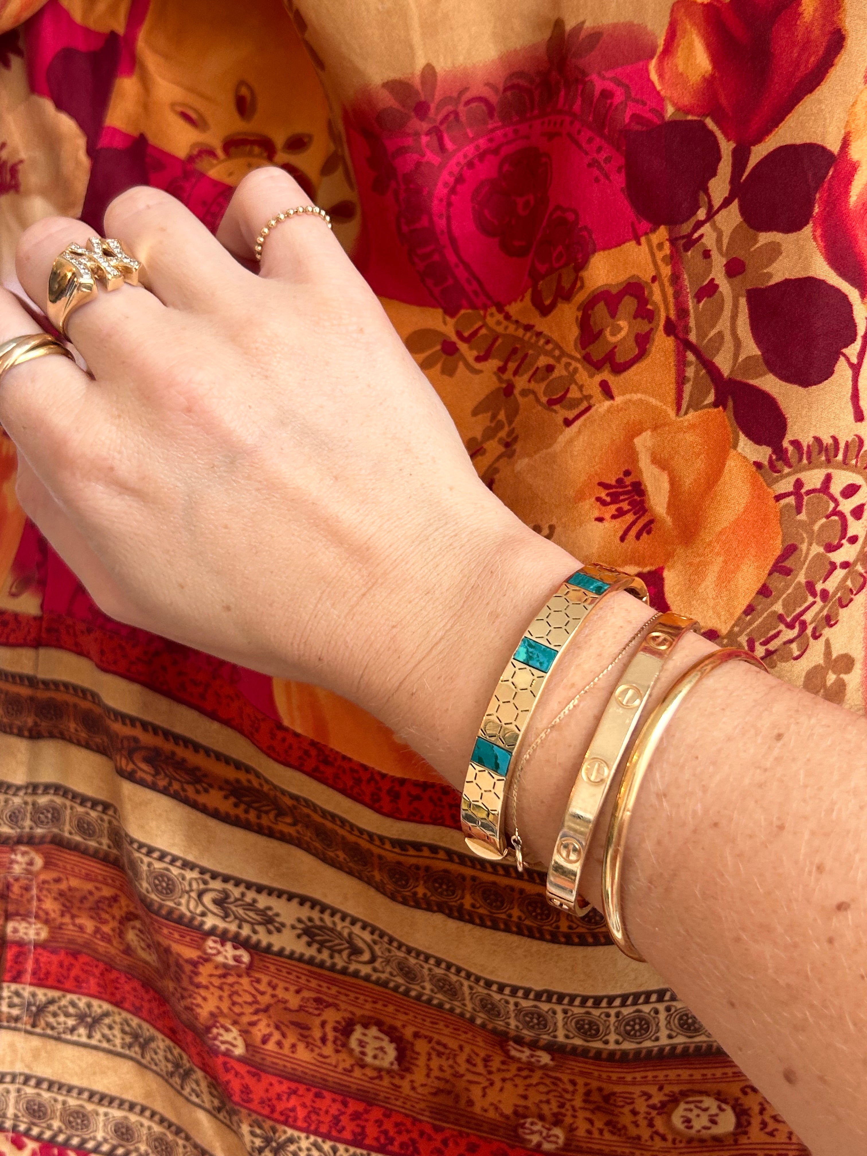 Honeycomb Turquoise Bangle