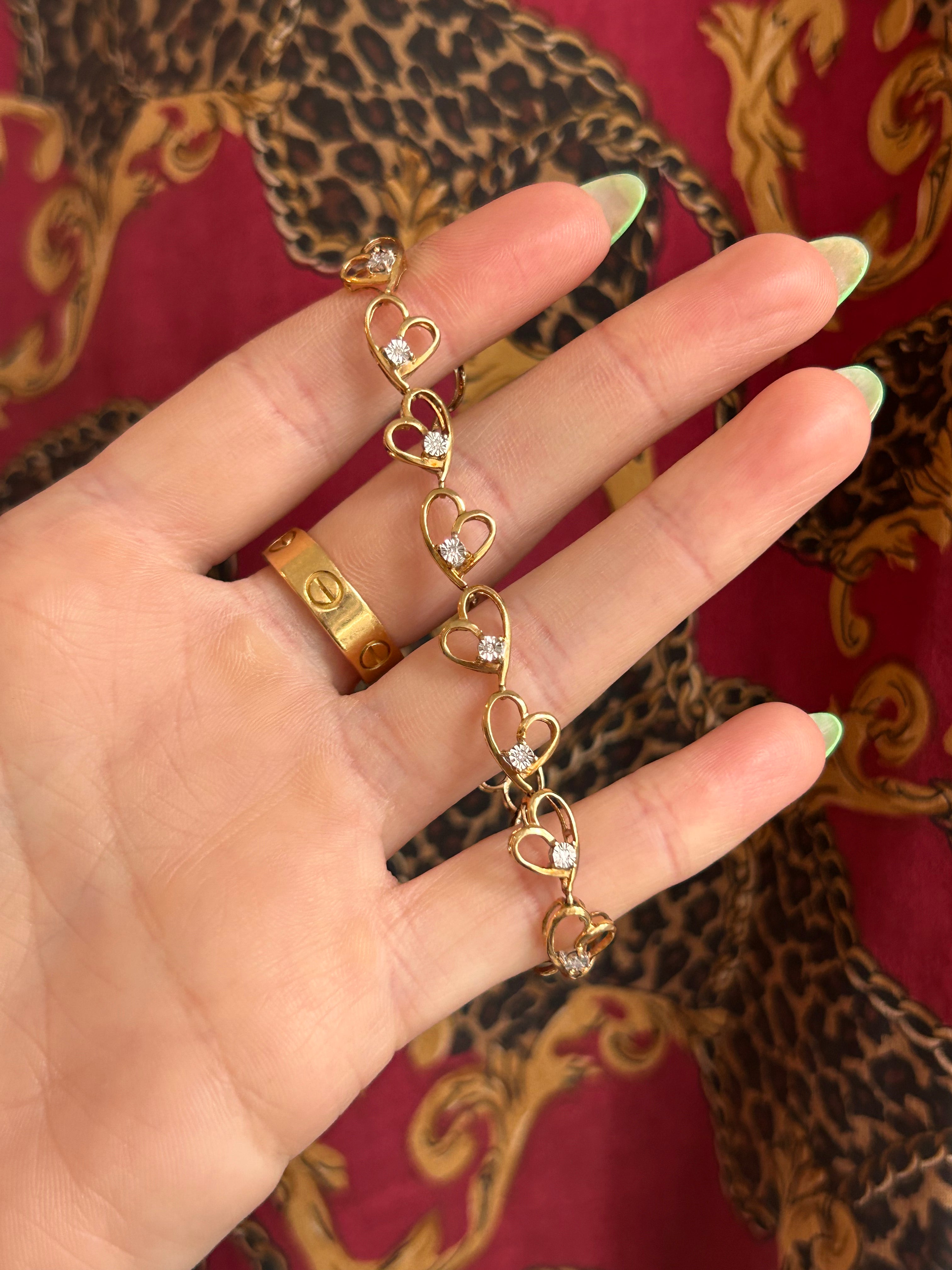 Diamond Tilted Heart Bracelet