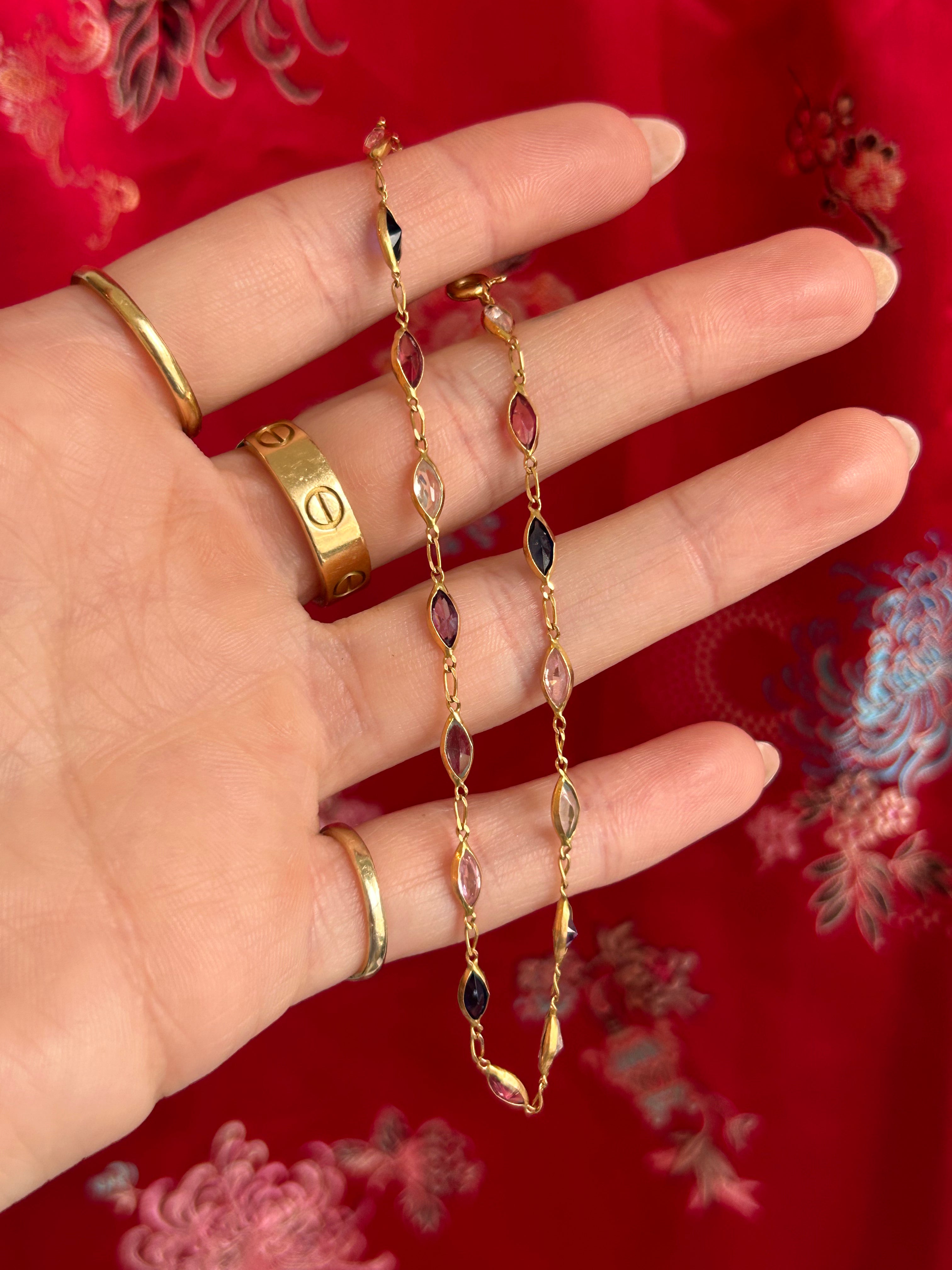 Dainty Gemstone Bracelet or Anklet