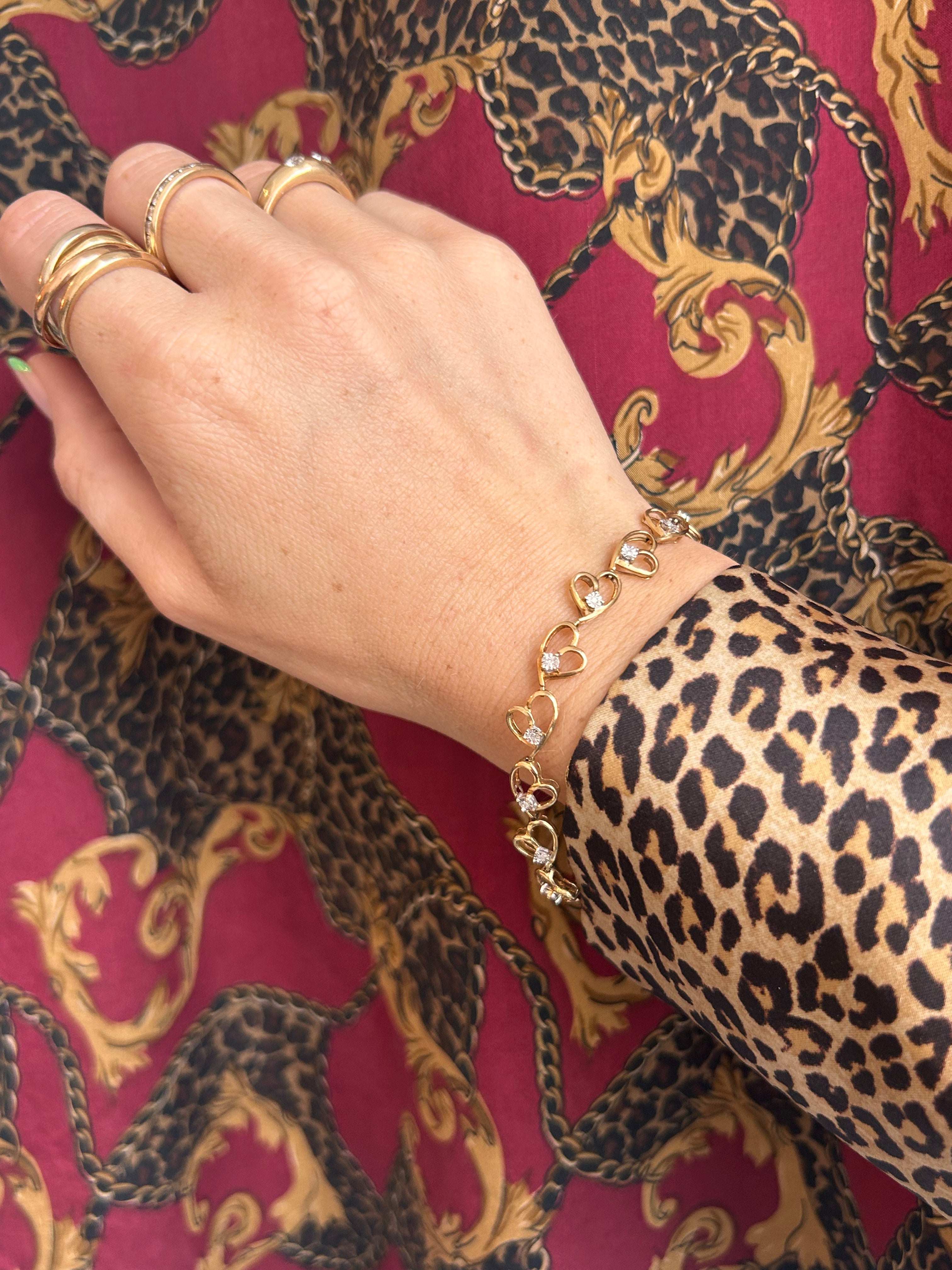 Diamond Tilted Heart Bracelet