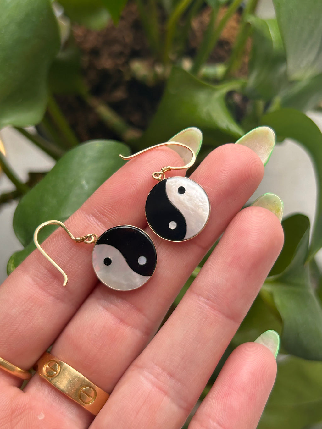 Yin & Yang Bezel Earrings