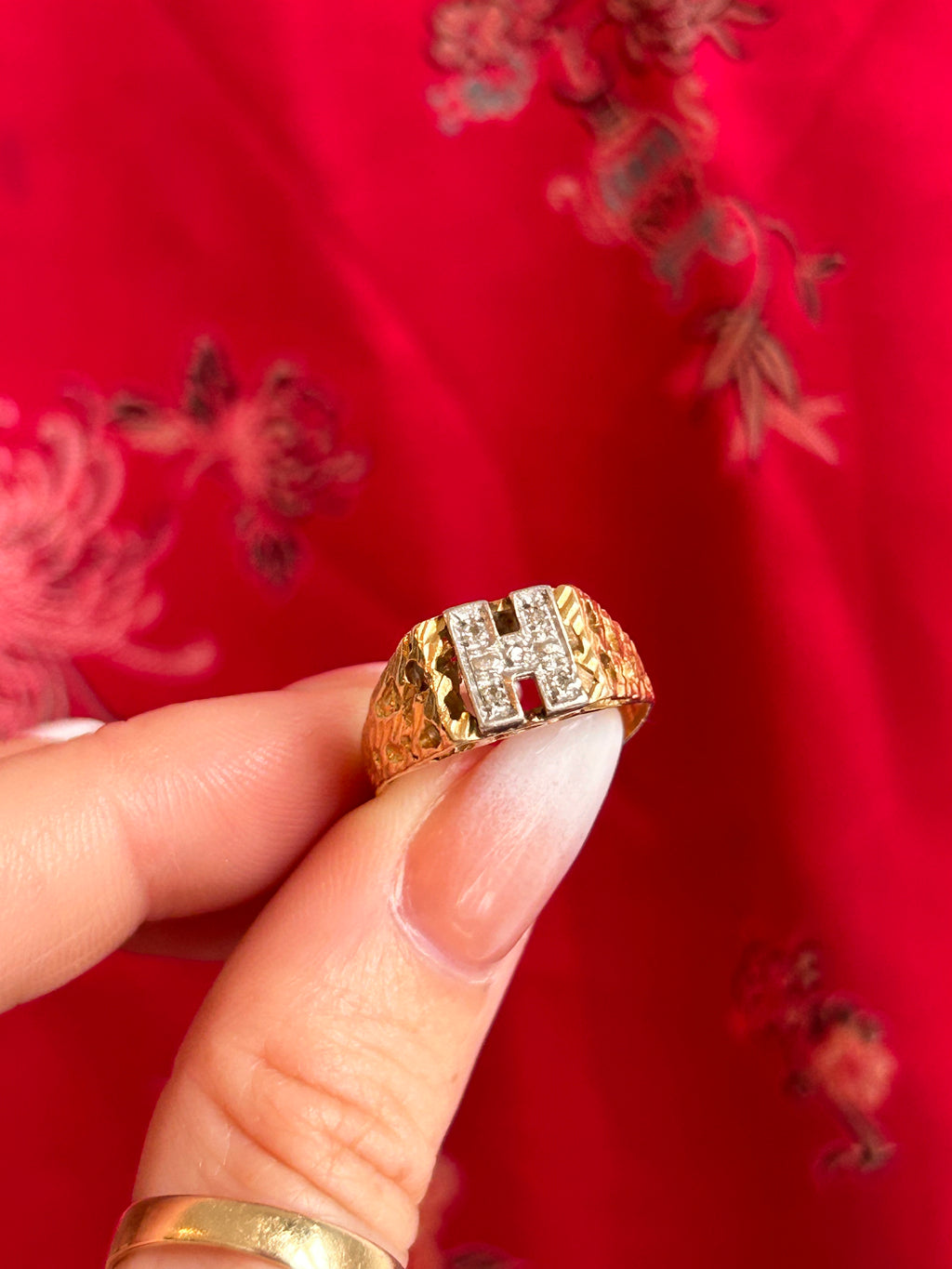 Diamond H Ring