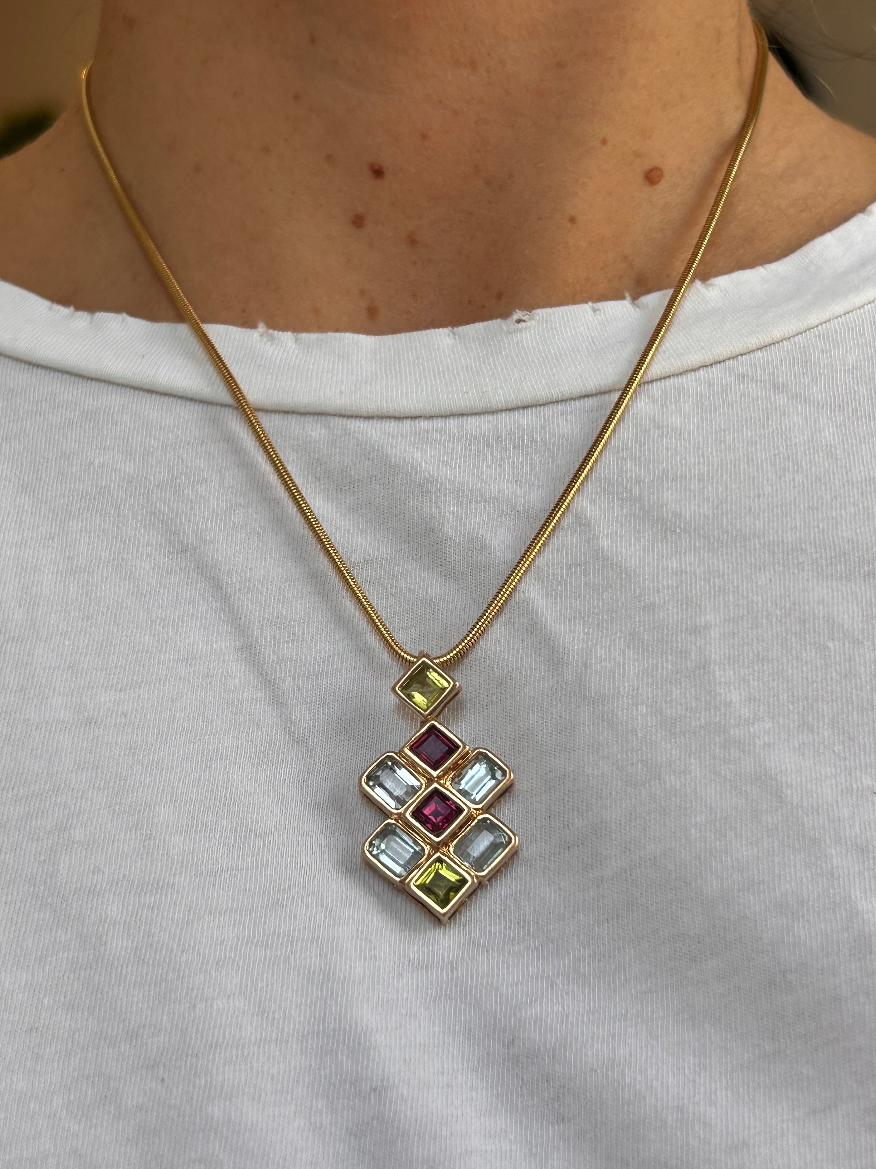 Geometric Gemstone Pendant