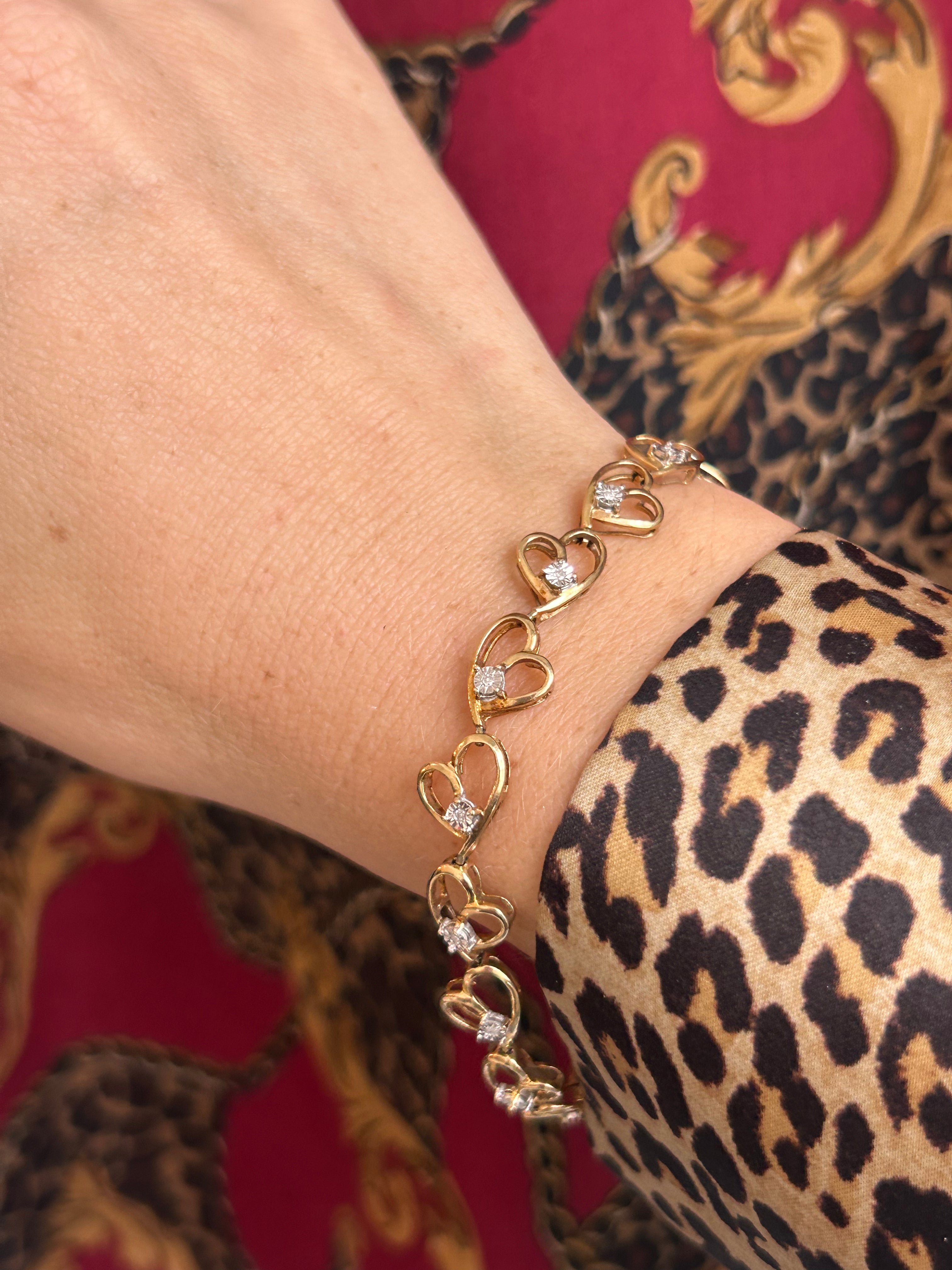 Diamond Tilted Heart Bracelet
