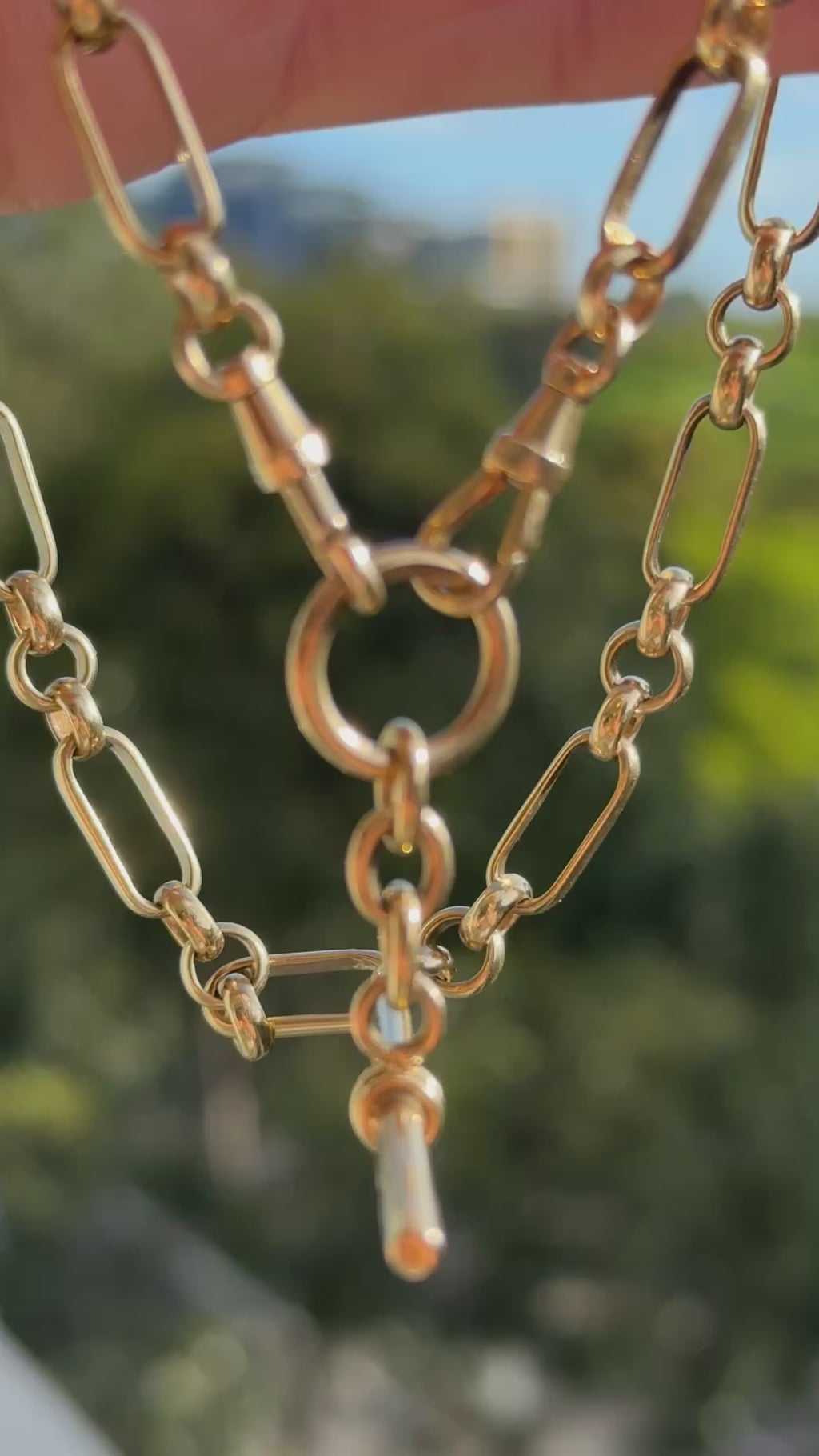 Solid Trombone Watch Chain