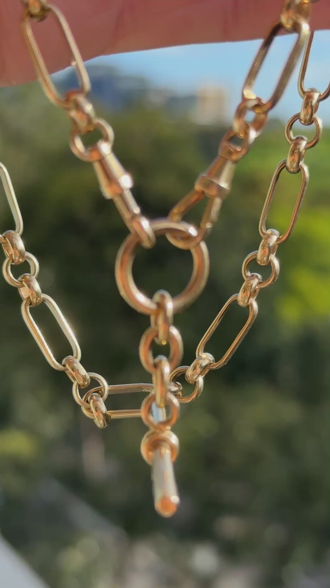 Solid Trombone Watch Chain