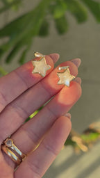 14k Moonstone Star Charms