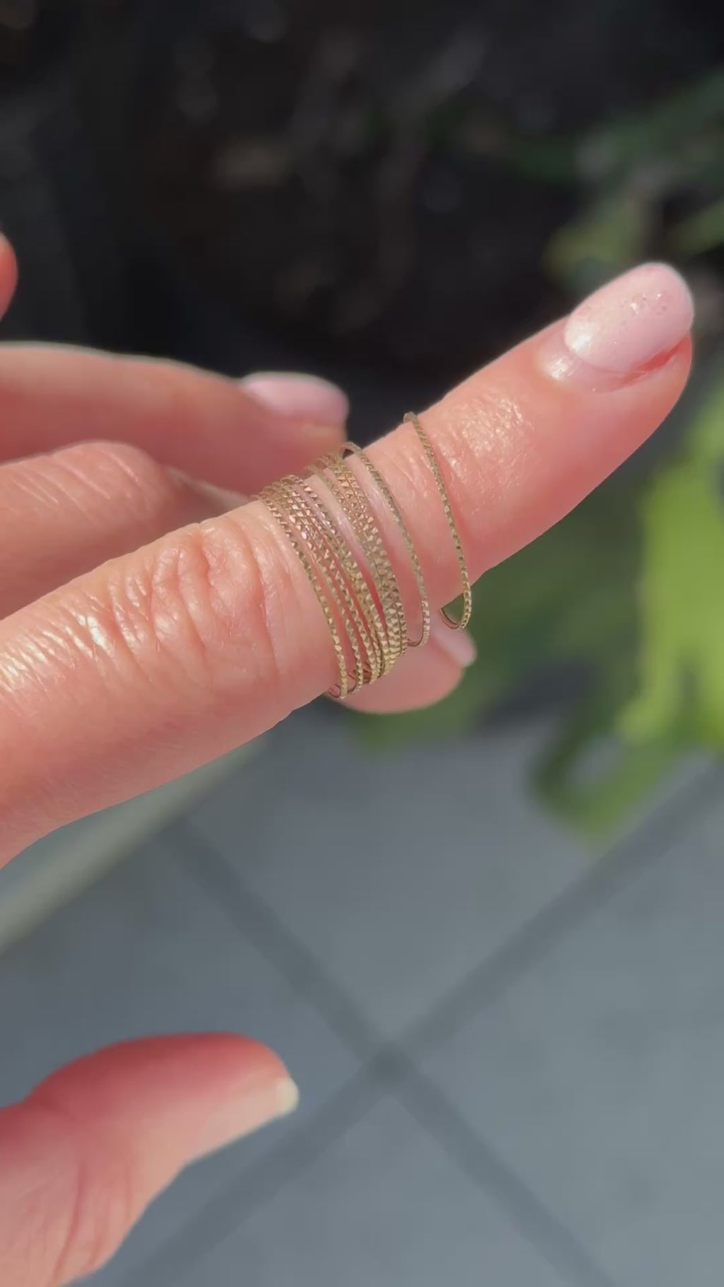 10k Shimmery Dainty Stacking Rings