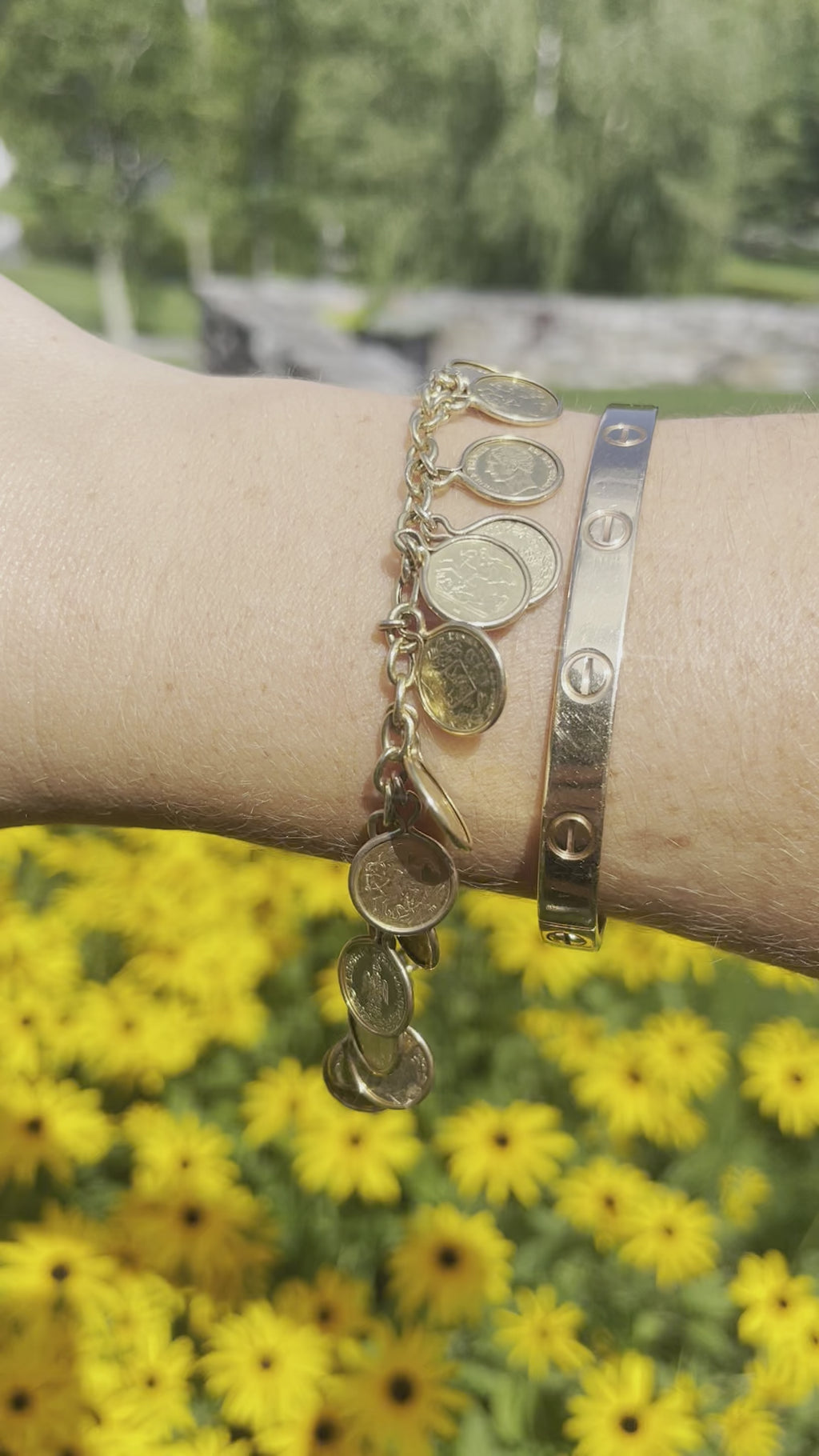 Vintage Coin Charm Bracelet