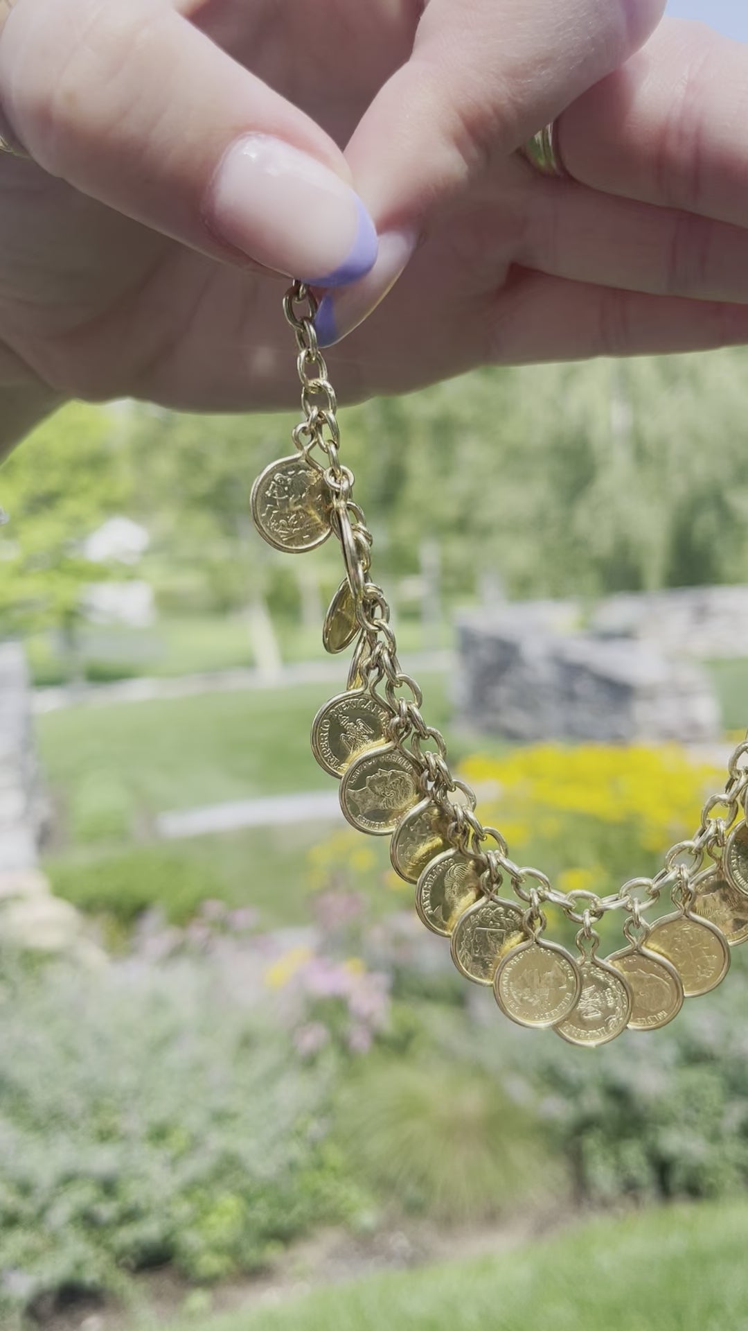 Vintage Coin Charm Bracelet