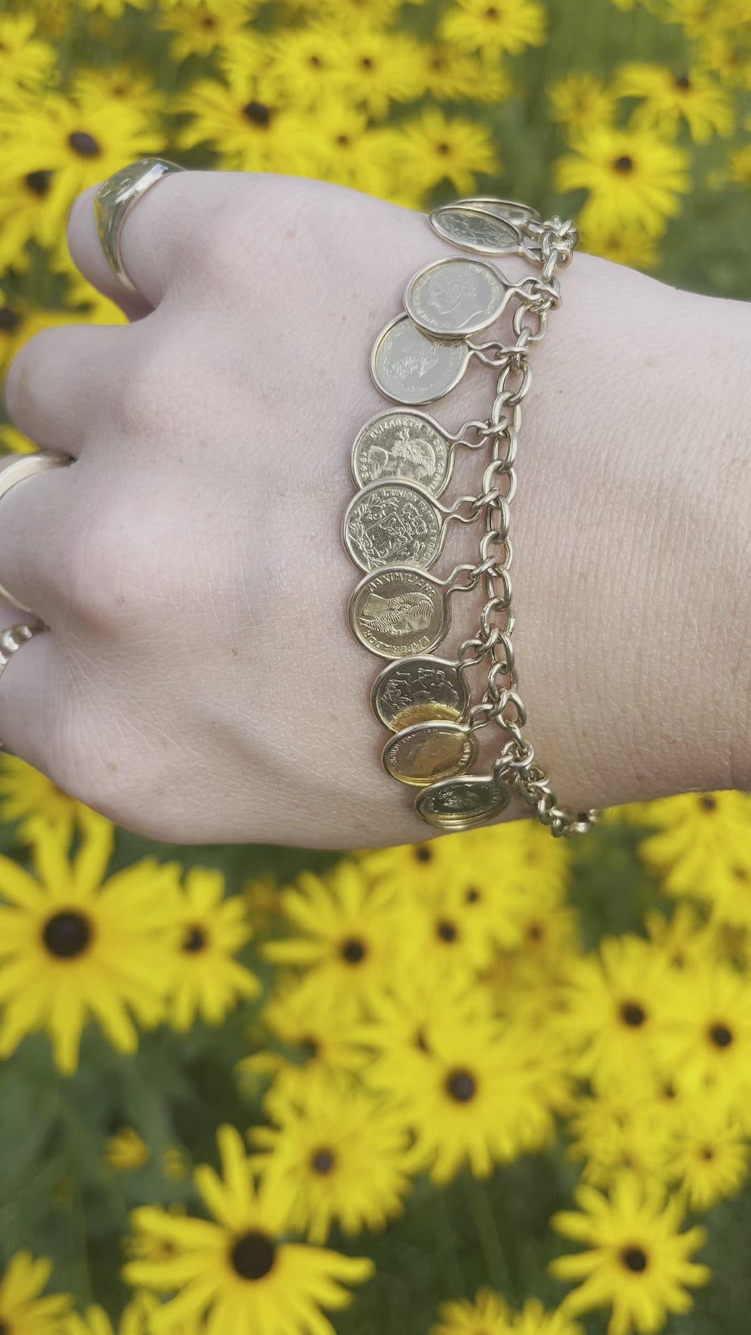 Vintage Coin Charm Bracelet