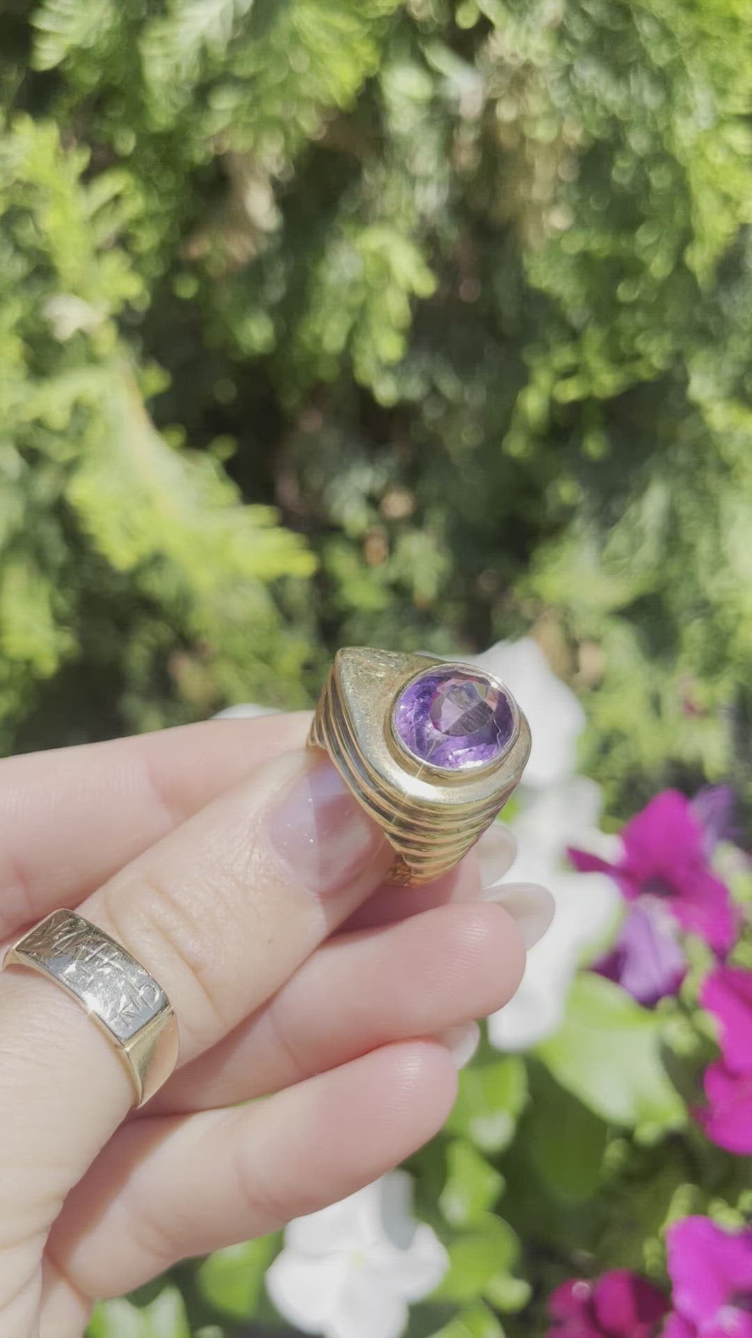 Amethyst UFO Ring