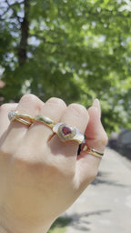 Mother of Pearl Ruby Heart Ring