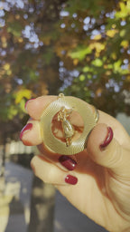 Vintage Engine Turned Moveable Hula Dancer Pendant