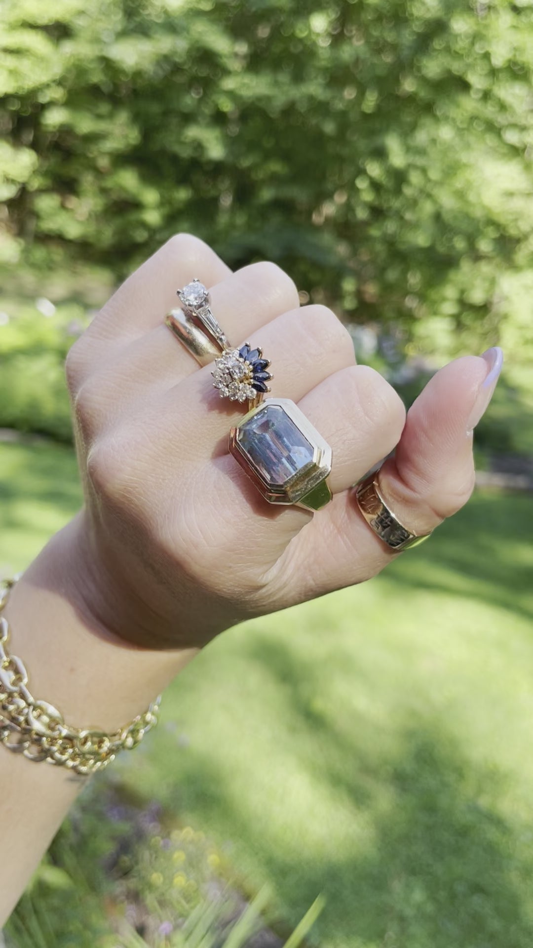 Sapphire Diamond Bouquet Ring