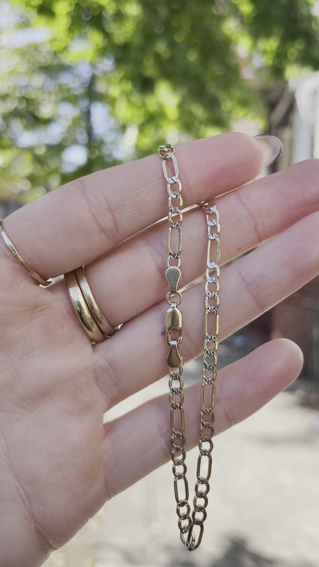 Diamond cut Figaro Bracelet
