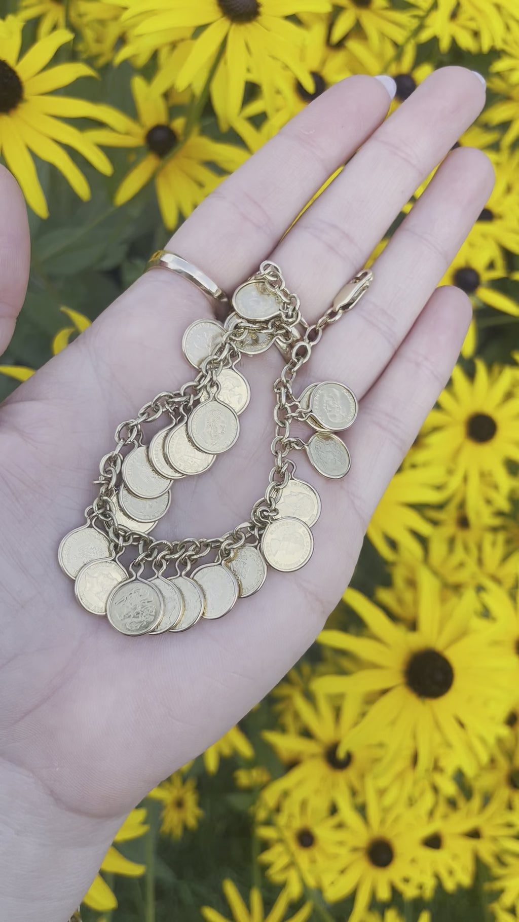 Vintage Coin Charm Bracelet