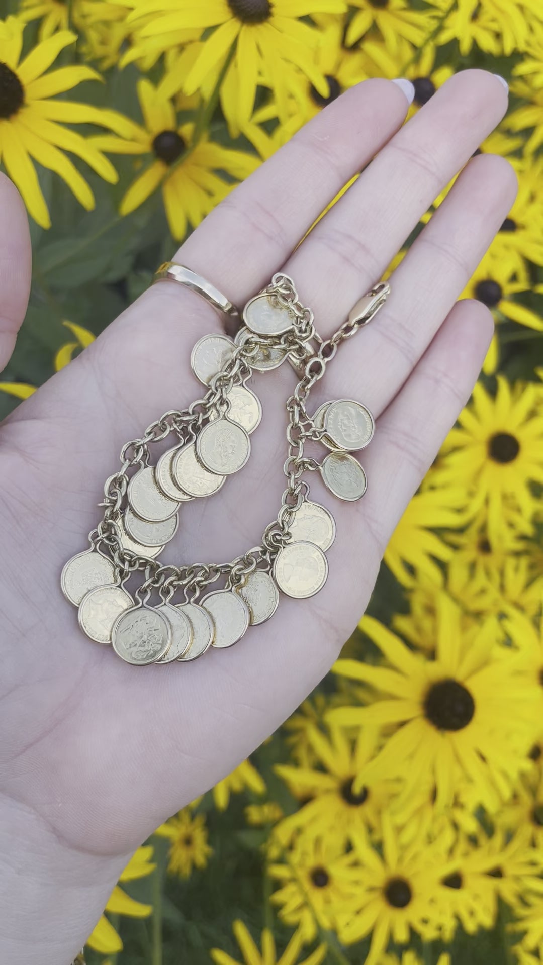 Vintage Coin Charm Bracelet