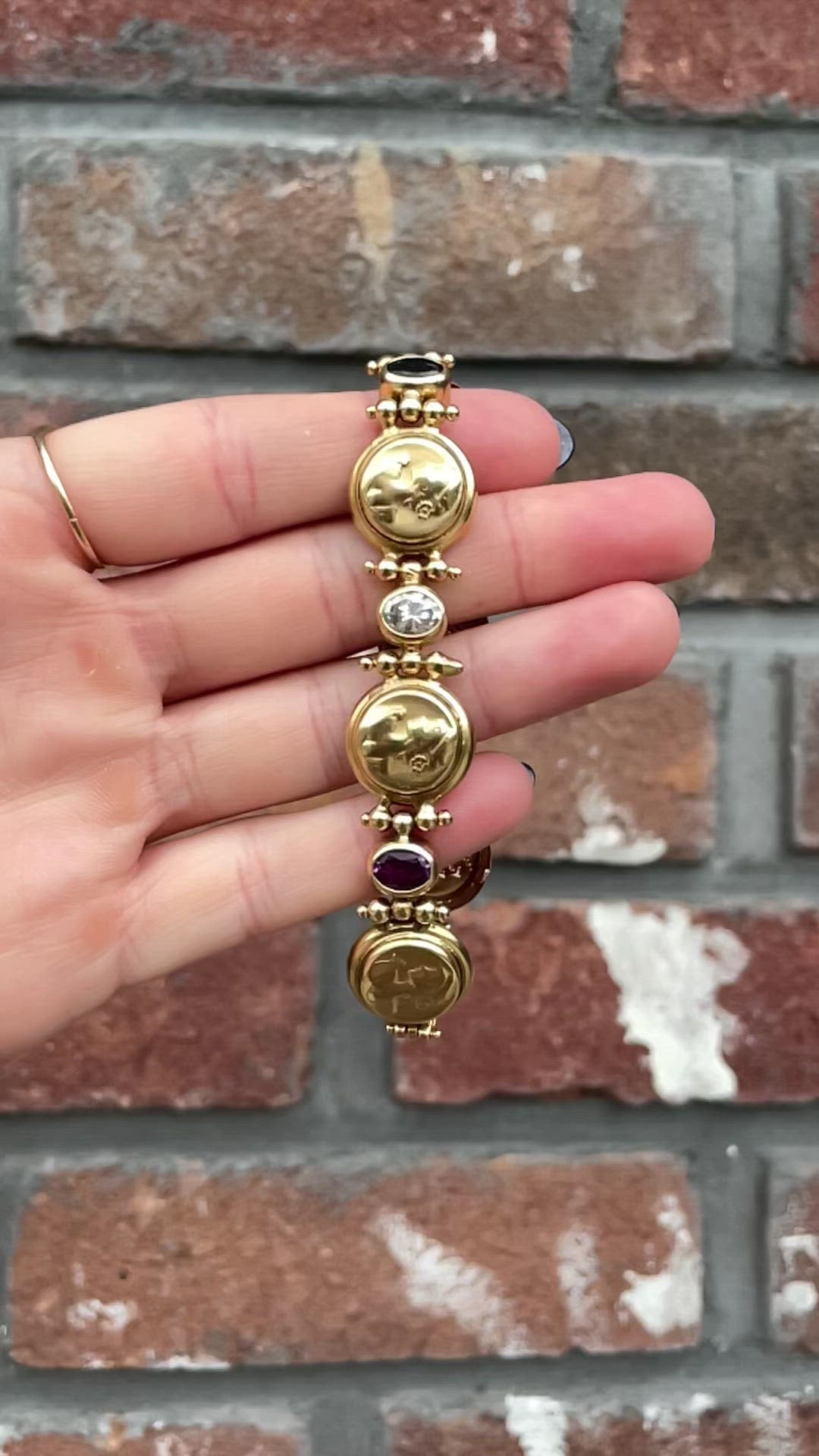 Vintage Lady Fatima Gemstone Bracelet