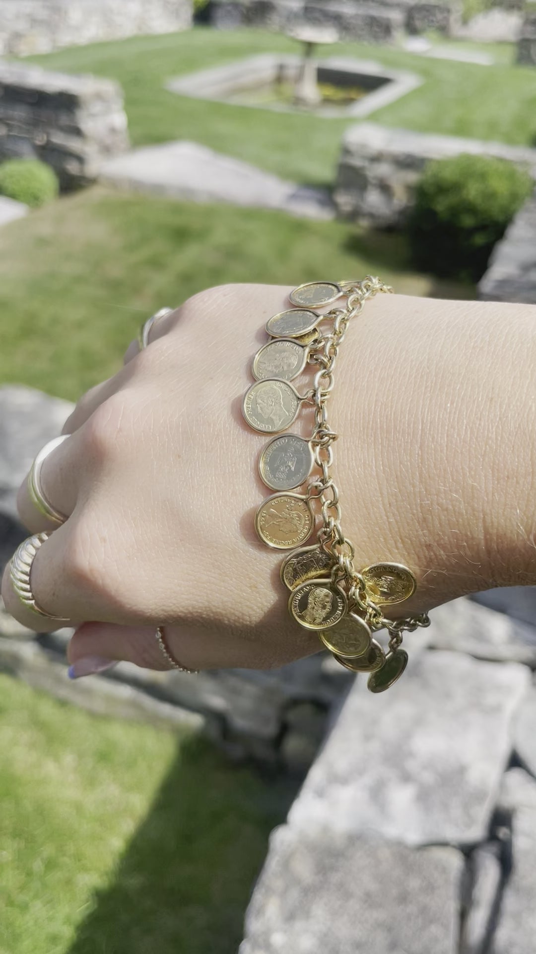 Vintage Coin Charm Bracelet