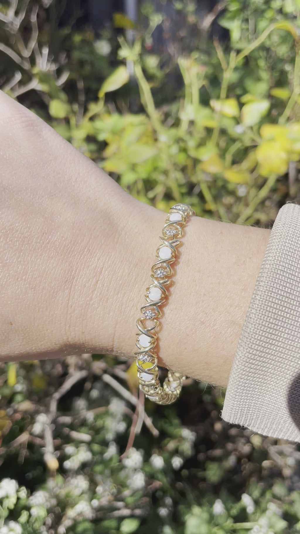 Woven Opal & Diamond Bracelet