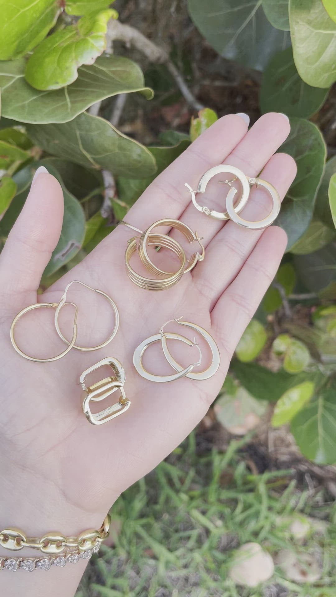 Chunky gold hoop