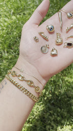 Vintage citrine disco charm