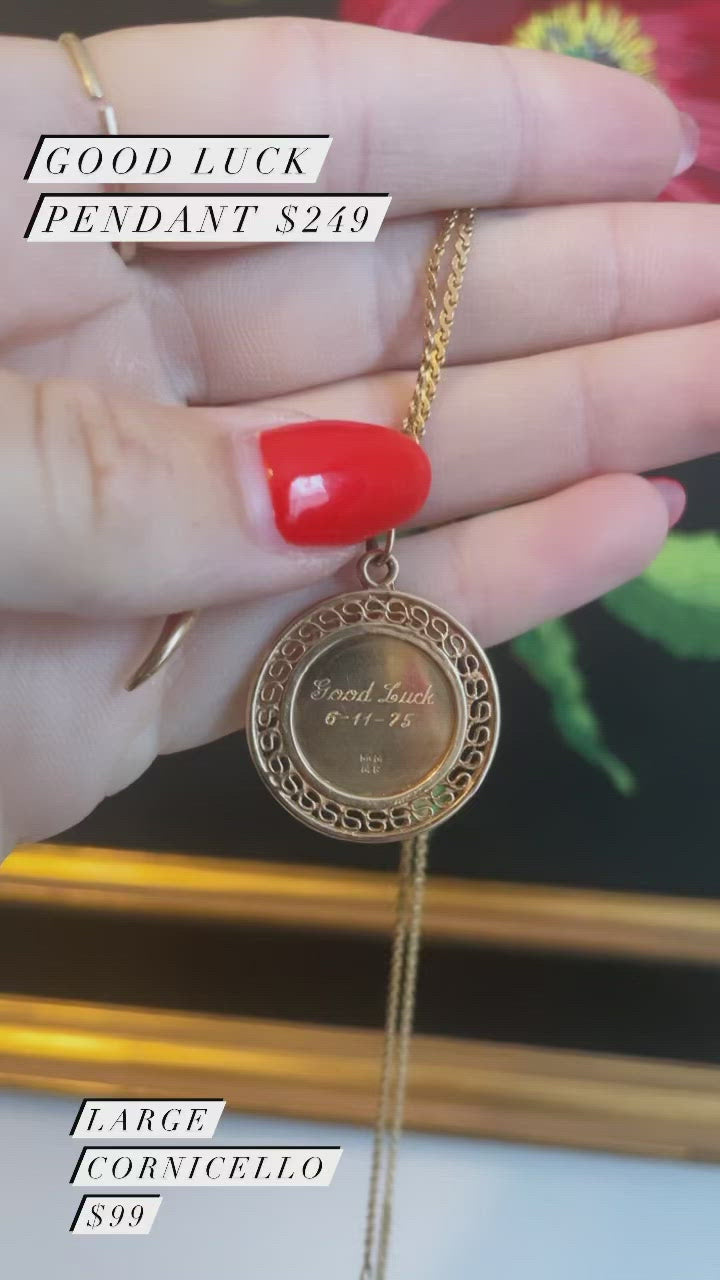 Vintage Good Luck Pendant