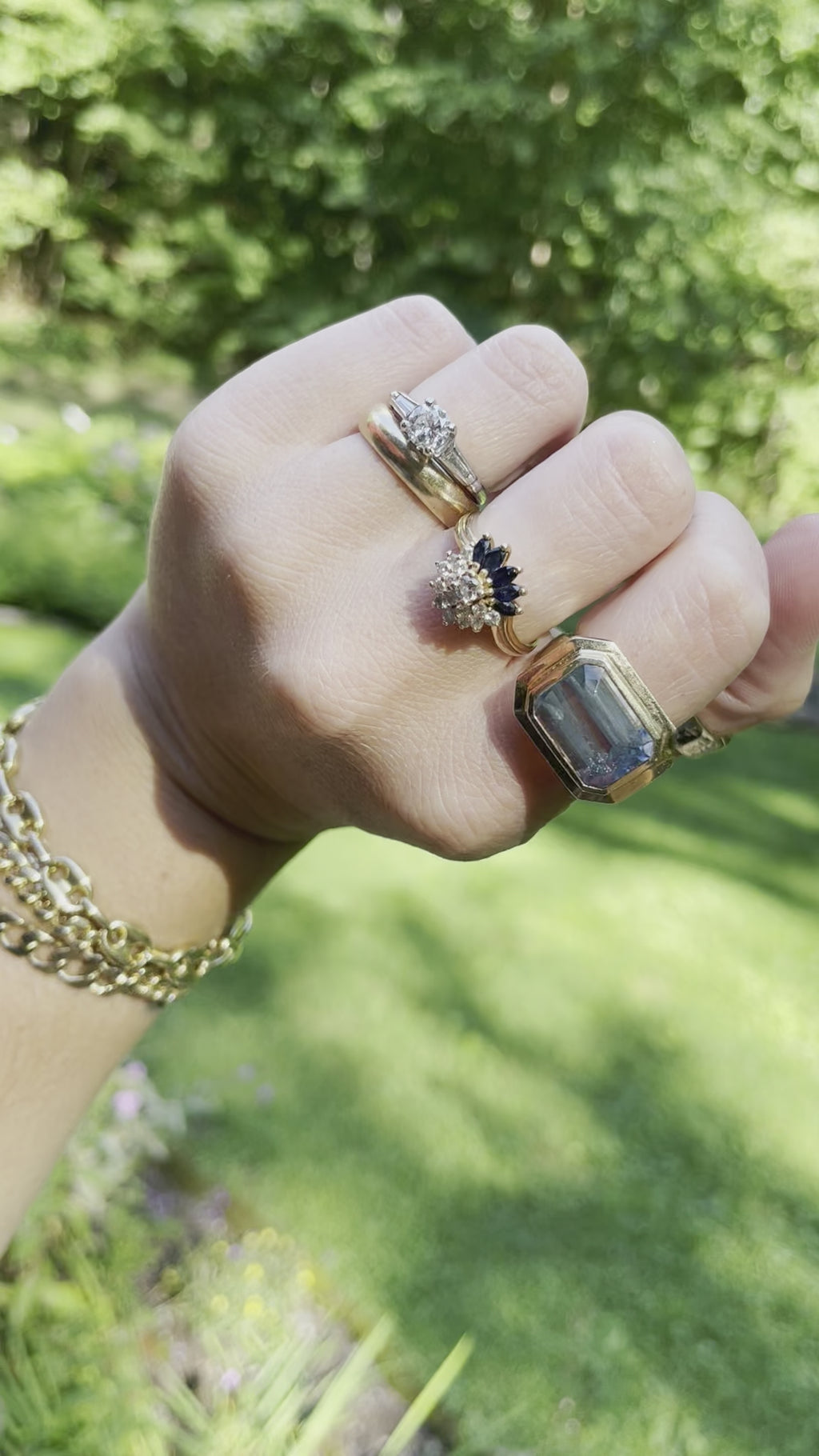 Sapphire Diamond Bouquet Ring