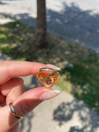 Mother of Pearl Ruby Heart Ring