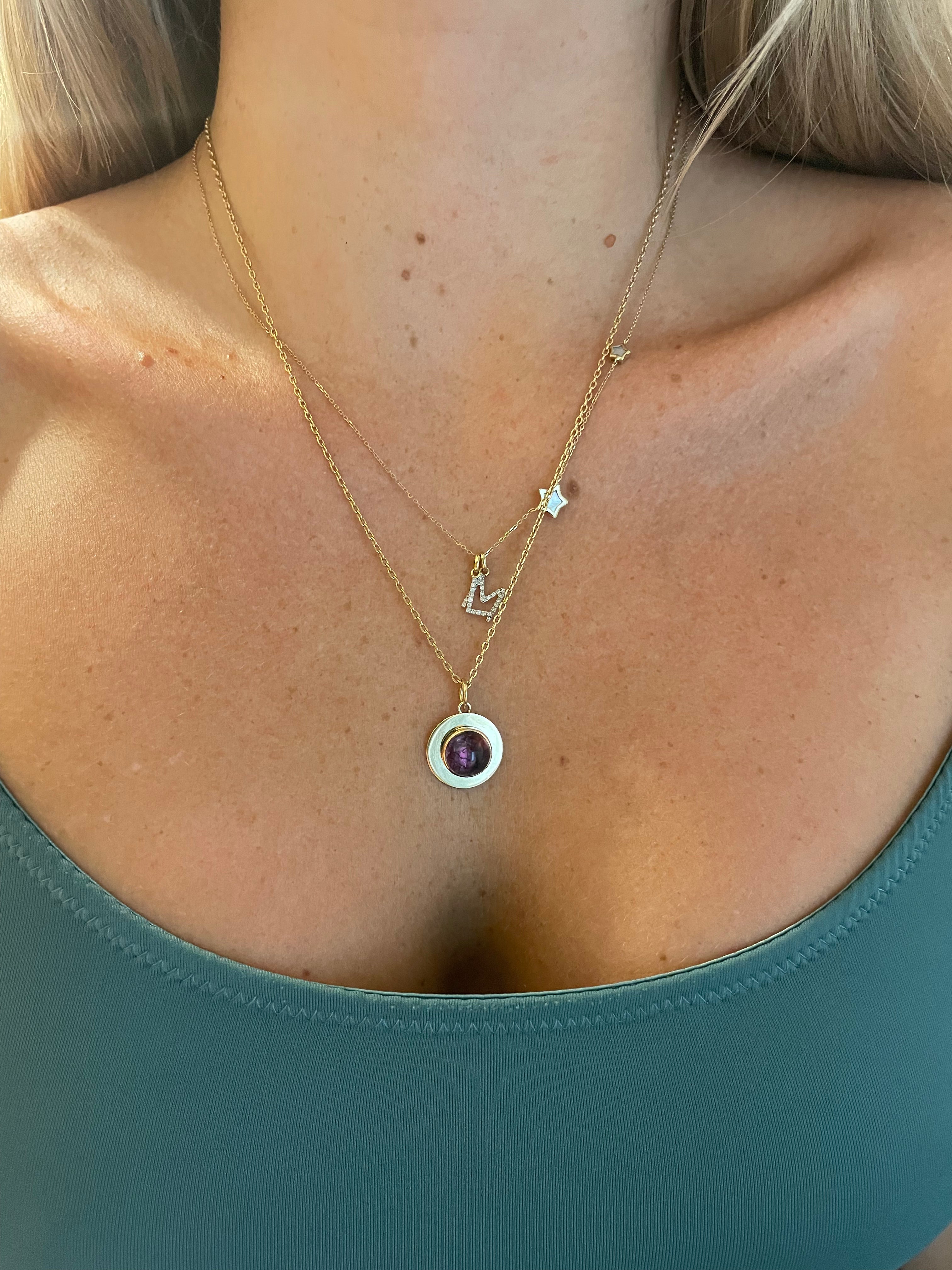 Amethyst Disk Pendant